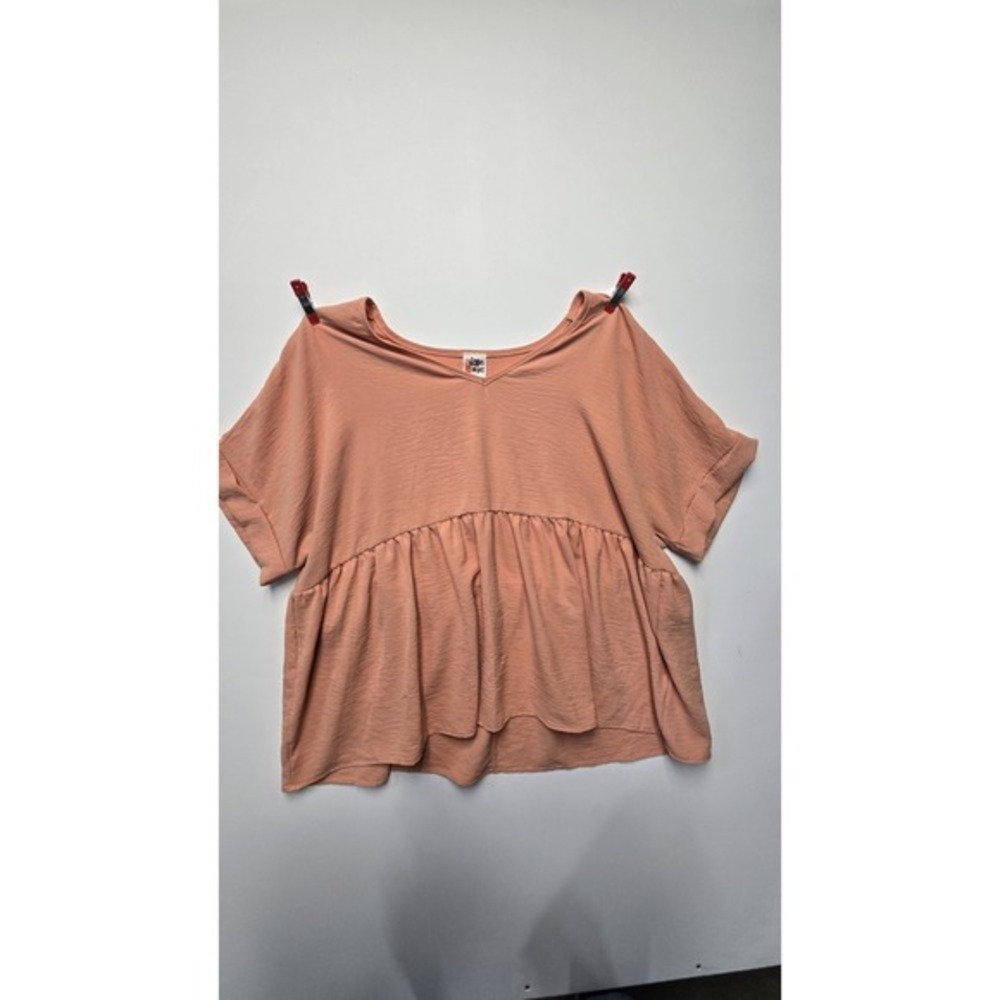 Zig Zag Womens Orange Short Sleeve‎ Blouse Size XL